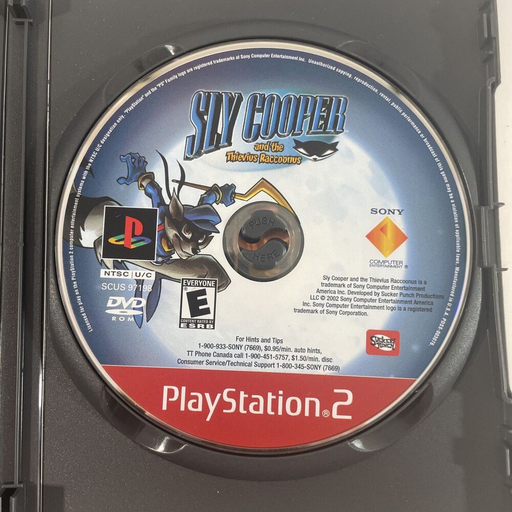 Sly Cooper and the Thievius Raccoonus (Sony PlayStation 2 PS2, 2002) Disc Only